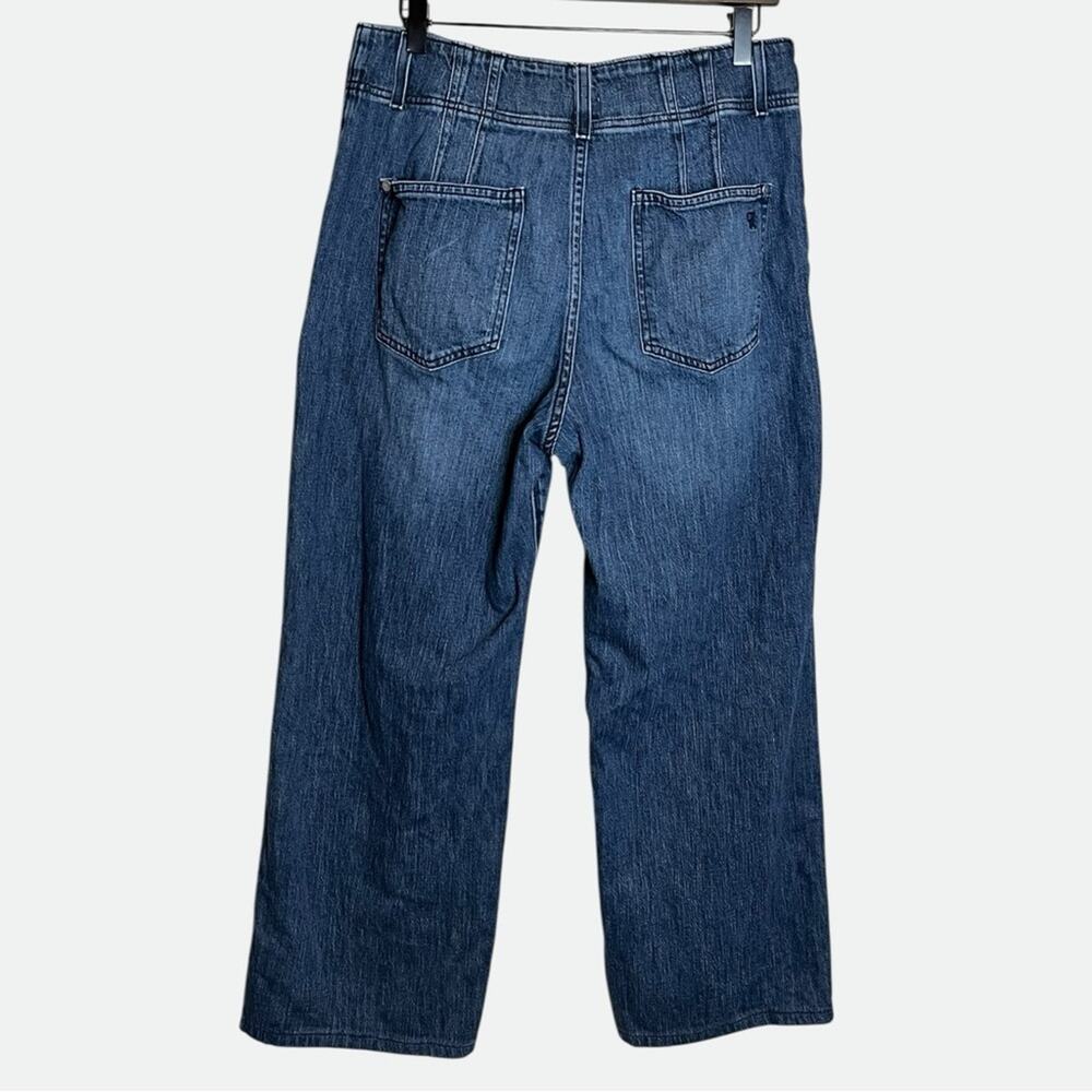 ANTHROPOLOGIE Pilcro High Waisted Wide Leg Jeans Dark Wash Size 28 - Picture 3 of 6